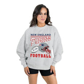 New England Patriots Gameday Couture Women's Home Turf Oversized Premium Fleece Pullover Sweatshirt - Ash online