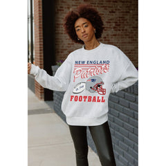 New England Patriots Gameday Couture Women's Home Turf Oversized Premium Fleece Pullover Sweatshirt - Ash online