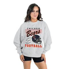 Chicago Bears Gameday Couture Women's Home Turf Oversized Premium Fleece Pullover Sweatshirt - Ash online