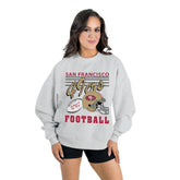 San Francisco 49ers Gameday Couture Women's Home Turf Oversized Premium Fleece Pullover Sweatshirt - Ash cheap