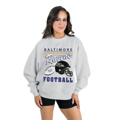 Baltimore Ravens Gameday Couture Women's Home Turf Oversized Premium Fleece Pullover Sweatshirt - Ash discount