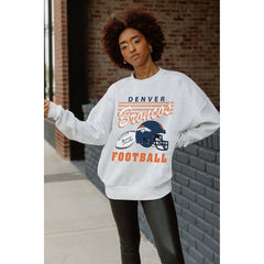 Denver Broncos Gameday Couture Women's Home Turf Oversized Premium Fleece Pullover Sweatshirt - Ash online