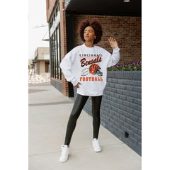 Cincinnati Bengals Gameday Couture Women's Home Turf Oversized Premium Fleece Pullover Sweatshirt - Ash discount