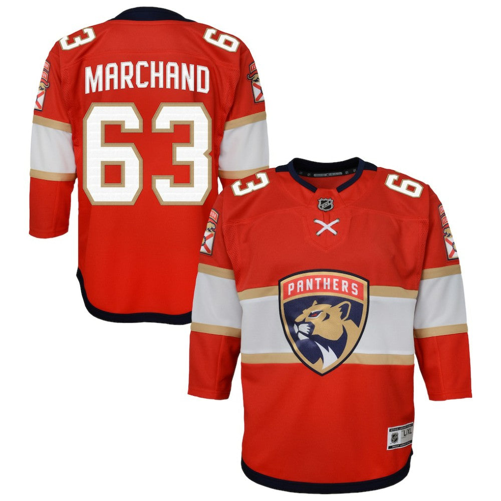 Brad Marchand Florida Panthers Outerstuff Youth Premier Player Jersey - Red Jerseys