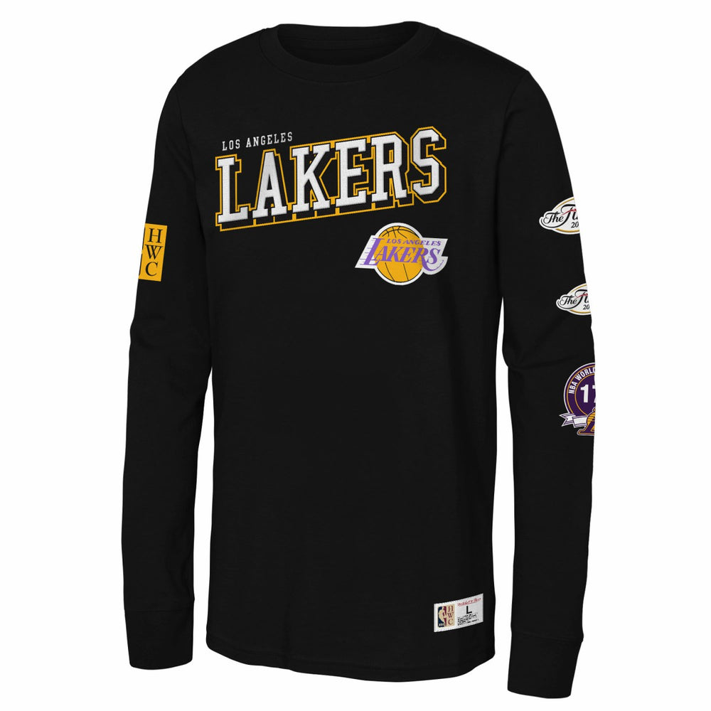 Los Angeles Lakers Youth Hardwood Classics Training Camp Long Sleeve T-Shirt - Black for sale