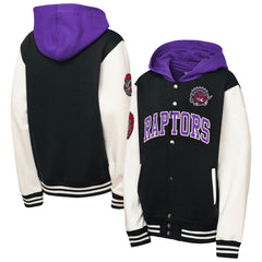 Toronto Raptors Youth Hardwood Classics Courtside Fleece Full-Snap Hooded Jacket - Black for sale