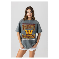 Washington Commanders Gameday Couture Women's Oversized Classic Grind Washed T-Shirt - Gray discount