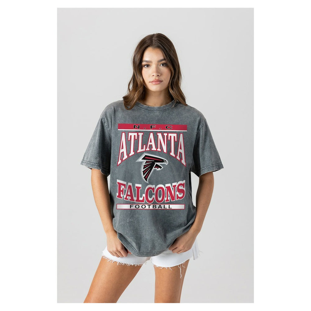 Atlanta Falcons Gameday Couture Women's Oversized Classic Grind Washed T-Shirt - Gray online