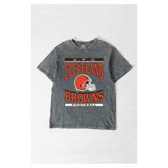 Cleveland Browns Gameday Couture Women's Oversized Classic Grind Washed T-Shirt - Gray outlet