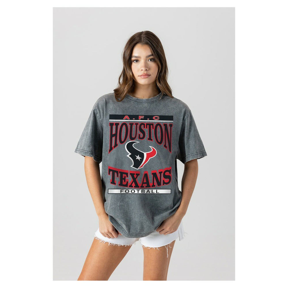 Houston Texans Gameday Couture Women's Oversized Classic Grind Washed T-Shirt - Gray outlet
