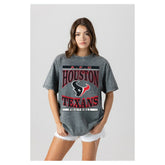 Houston Texans Gameday Couture Women's Oversized Classic Grind Washed T-Shirt - Gray outlet