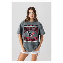 Houston Texans Gameday Couture Women's Oversized Classic Grind Washed T-Shirt - Gray outlet