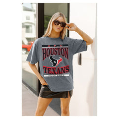 Houston Texans Gameday Couture Women's Oversized Classic Grind Washed T-Shirt - Gray outlet