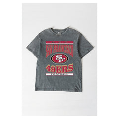 San Francisco 49ers Gameday Couture Women's Oversized Classic Grind Washed T-Shirt - Gray discount