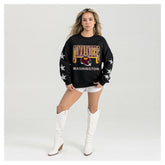 Washington Commanders Gameday Couture Women's Pure Victory Rhinestud Star-Sleeve Pullover Sweatshirt - Black outlet