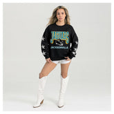 Jacksonville Jaguars Gameday Couture Women's Pure Victory Rhinestud Star-Sleeve Pullover Sweatshirt - Black outlet