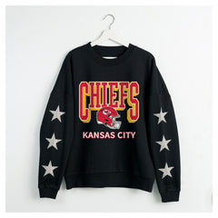 Kansas City Chiefs Gameday Couture Women's Pure Victory Rhinestud Star-Sleeve Pullover Sweatshirt - Black online