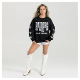 Las Vegas Raiders Gameday Couture Women's Pure Victory Rhinestud Star-Sleeve Pullover Sweatshirt - Black cheap