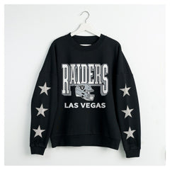 Las Vegas Raiders Gameday Couture Women's Pure Victory Rhinestud Star-Sleeve Pullover Sweatshirt - Black cheap