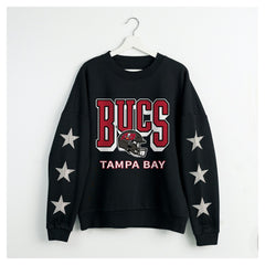 Tampa Bay Buccaneers Gameday Couture Women's Pure Victory Rhinestud Star-Sleeve Pullover Sweatshirt - Black online