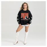 Cleveland Browns Gameday Couture Women's Pure Victory Rhinestud Star-Sleeve Pullover Sweatshirt - Black for sale