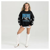 Carolina Panthers Gameday Couture Women's Pure Victory Rhinestud Star-Sleeve Pullover Sweatshirt - Black online