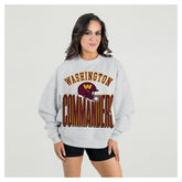 Washington Commanders Gameday Couture Women's Fierce Focus Premium Oversized Fleece Pullover Sweatshirt - Ash discount