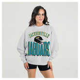 Jacksonville Jaguars Gameday Couture Women's Fierce Focus Premium Oversized Fleece Pullover Sweatshirt - Ash cheap