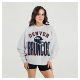 Denver Broncos Gameday Couture Women's Fierce Focus Premium Oversized Fleece Pullover Sweatshirt - Ash sale