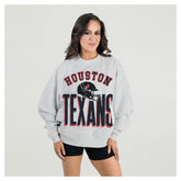 Houston Texans Gameday Couture Women's Fierce Focus Premium Oversized Fleece Pullover Sweatshirt - Ash sale
