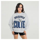 Indianapolis Colts Gameday Couture Women's Fierce Focus Premium Oversized Fleece Pullover Sweatshirt - Ash on sale