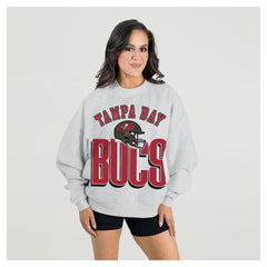 Tampa Bay Buccaneers Gameday Couture Women's Fierce Focus Premium Oversized Fleece Pullover Sweatshirt - Ash online