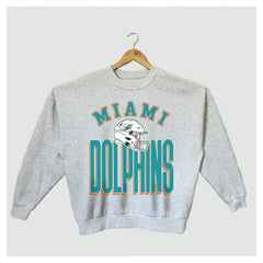 Miami Dolphins Gameday Couture Women's Fierce Focus Premium Oversized Fleece Pullover Sweatshirt - Ash discount