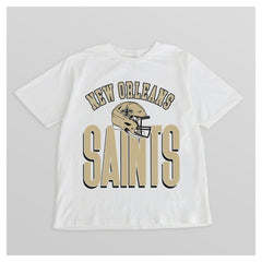 New Orleans Saints Gameday Couture Women's Oversized Classic Fierce Focus T-Shirt - White cheap