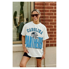 Carolina Panthers Gameday Couture Women's Oversized Classic Fierce Focus T-Shirt - White sale