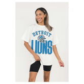 Detroit Lions Gameday Couture Women's Oversized Classic Fierce Focus T-Shirt - White online