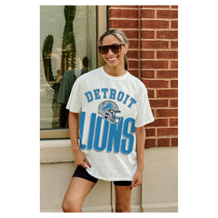 Detroit Lions Gameday Couture Women's Oversized Classic Fierce Focus T-Shirt - White online