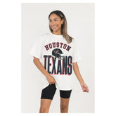 Houston Texans Gameday Couture Women's Oversized Classic Fierce Focus T-Shirt - White for sale