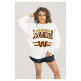 Washington Commanders Gameday Couture Women's Swift Strike Premium Oversized Fleece Pullover Sweatshirt - White on sale