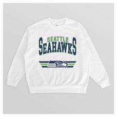 Seattle Seahawks Gameday Couture Women's Swift Strike Premium Oversized Fleece Pullover Sweatshirt - White sale