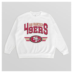 San Francisco 49ers Gameday Couture Women's Swift Strike Premium Oversized Fleece Pullover Sweatshirt - White online