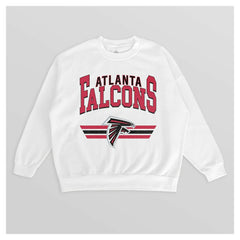 Atlanta Falcons Gameday Couture Women's Swift Strike Premium Oversized Fleece Pullover Sweatshirt - White cheap