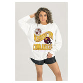 Washington Commanders Gameday Couture Women's Oversized Hard Earned Premium Fleece Pullover Sweatshirt - White online