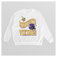 Minnesota Vikings Gameday Couture Women's Oversized Hard Earned Premium Fleece Pullover Sweatshirt - White for sale