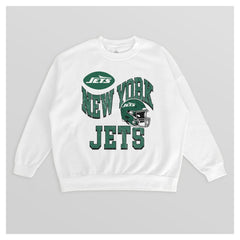 New York Jets Gameday Couture Women's Oversized Hard Earned Premium Fleece Pullover Sweatshirt - White sale