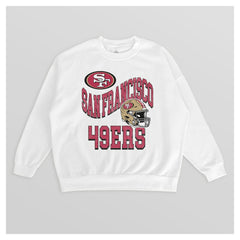 San Francisco 49ers Gameday Couture Women's Oversized Hard Earned Premium Fleece Pullover Sweatshirt - White on sale