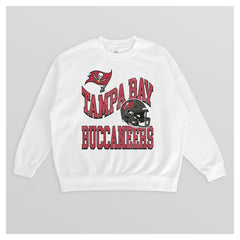 Tampa Bay Buccaneers Gameday Couture Women's Oversized Hard Earned Premium Fleece Pullover Sweatshirt - White cheap