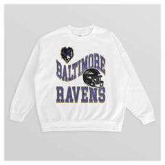 Baltimore Ravens Gameday Couture Women's Oversized Hard Earned Premium Fleece Pullover Sweatshirt - White outlet