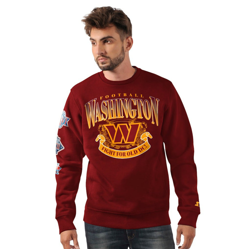 Washington Commanders Starter Fight On Knit Crewneck Sweatshirt - Burgundy online