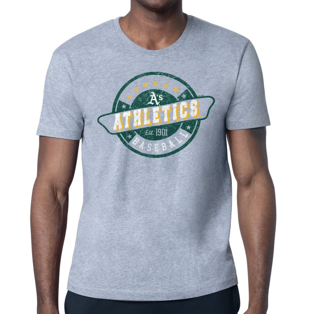 Athletics Starter Route 66 Team Logo T-Shirt Heather Gray